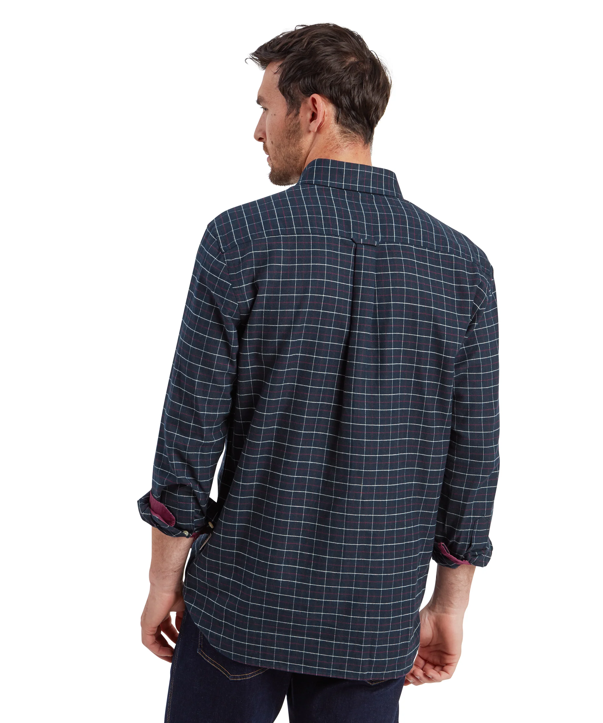 Aldeburgh Tailored Shirt - Navy/Red/Ecru Check - Image 5