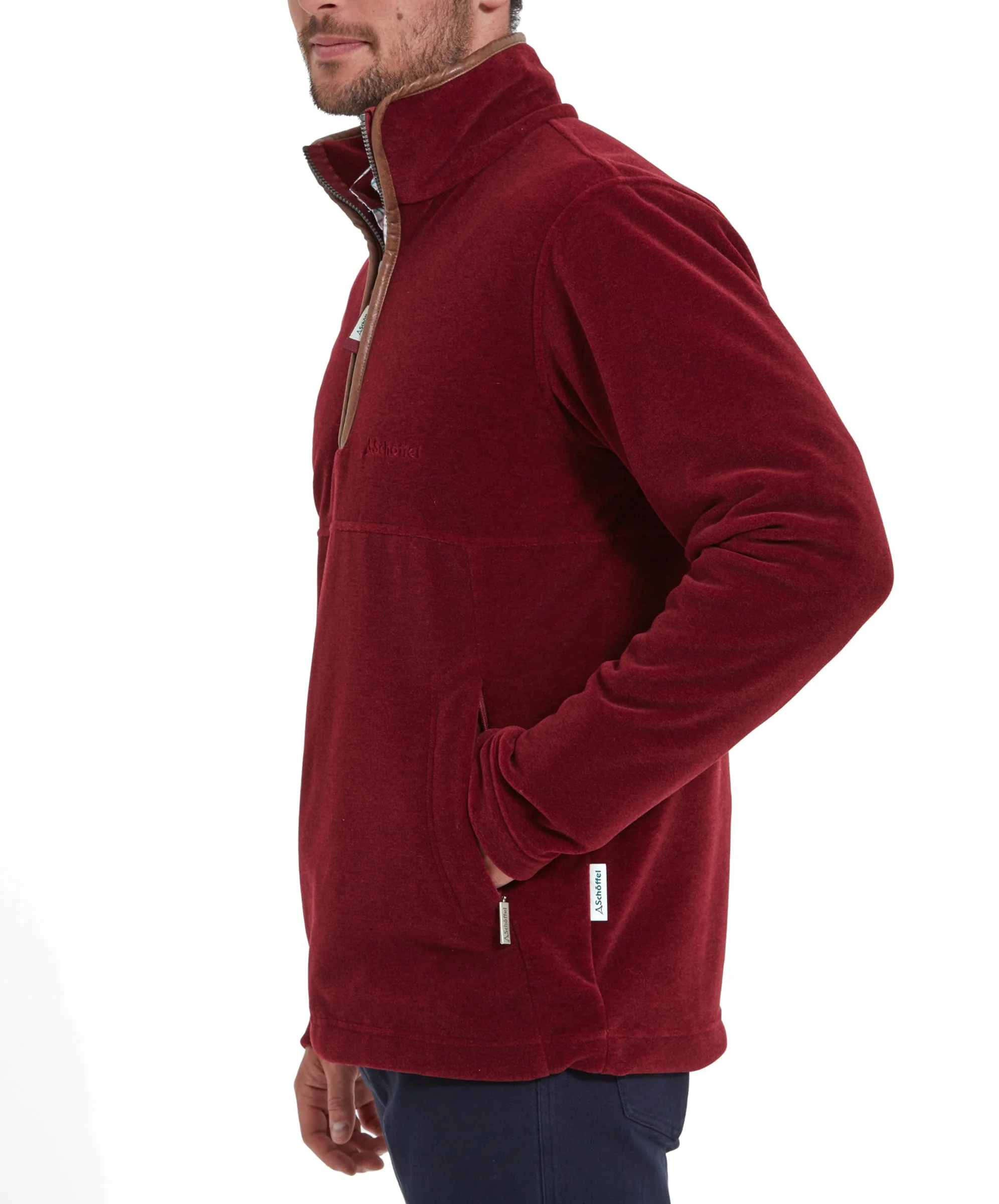 Berkeley Quarter Zip Fleece - Claret - Image 3