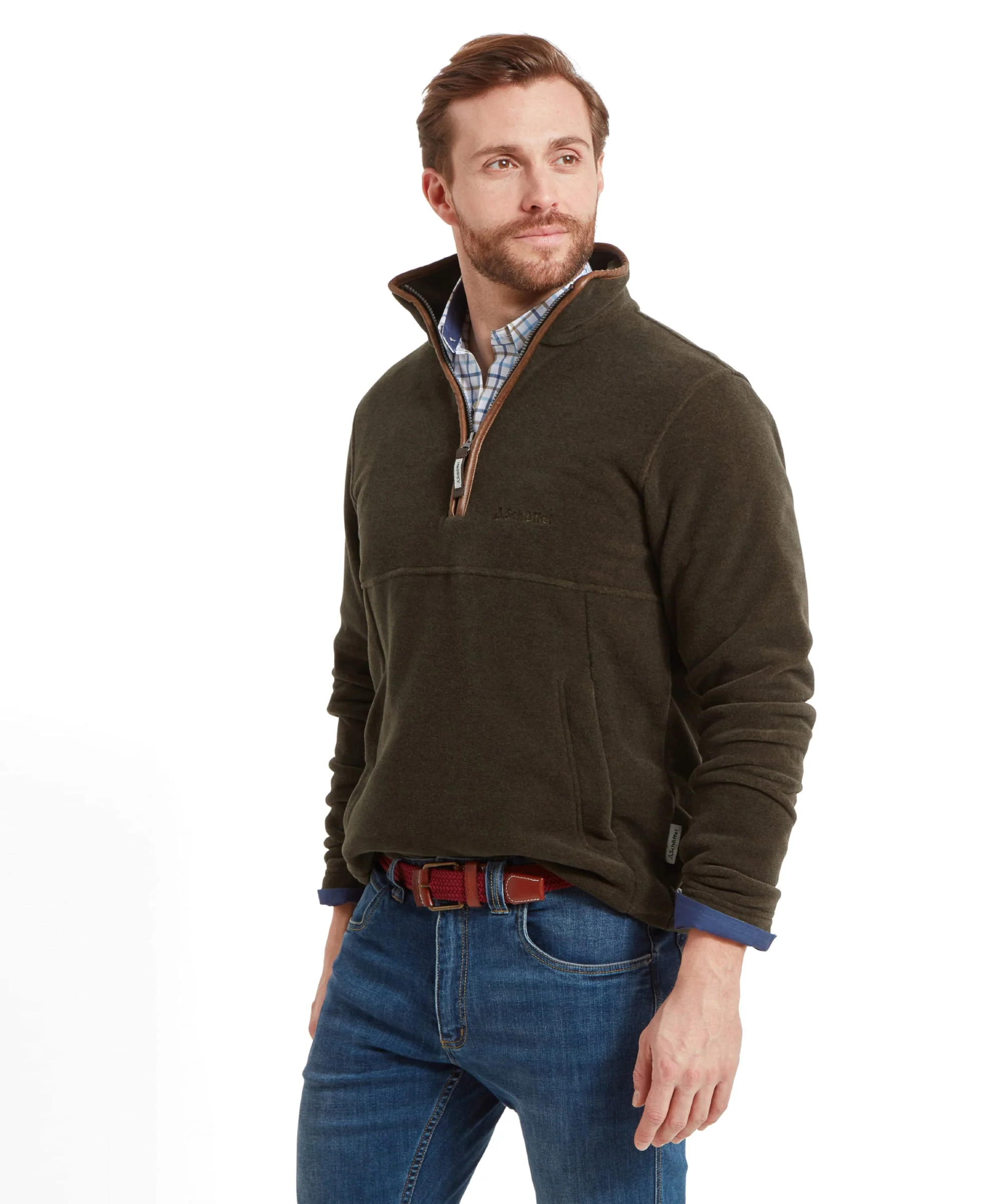 Berkeley Quarter Zip Fleece - Dark Olive - Image 4