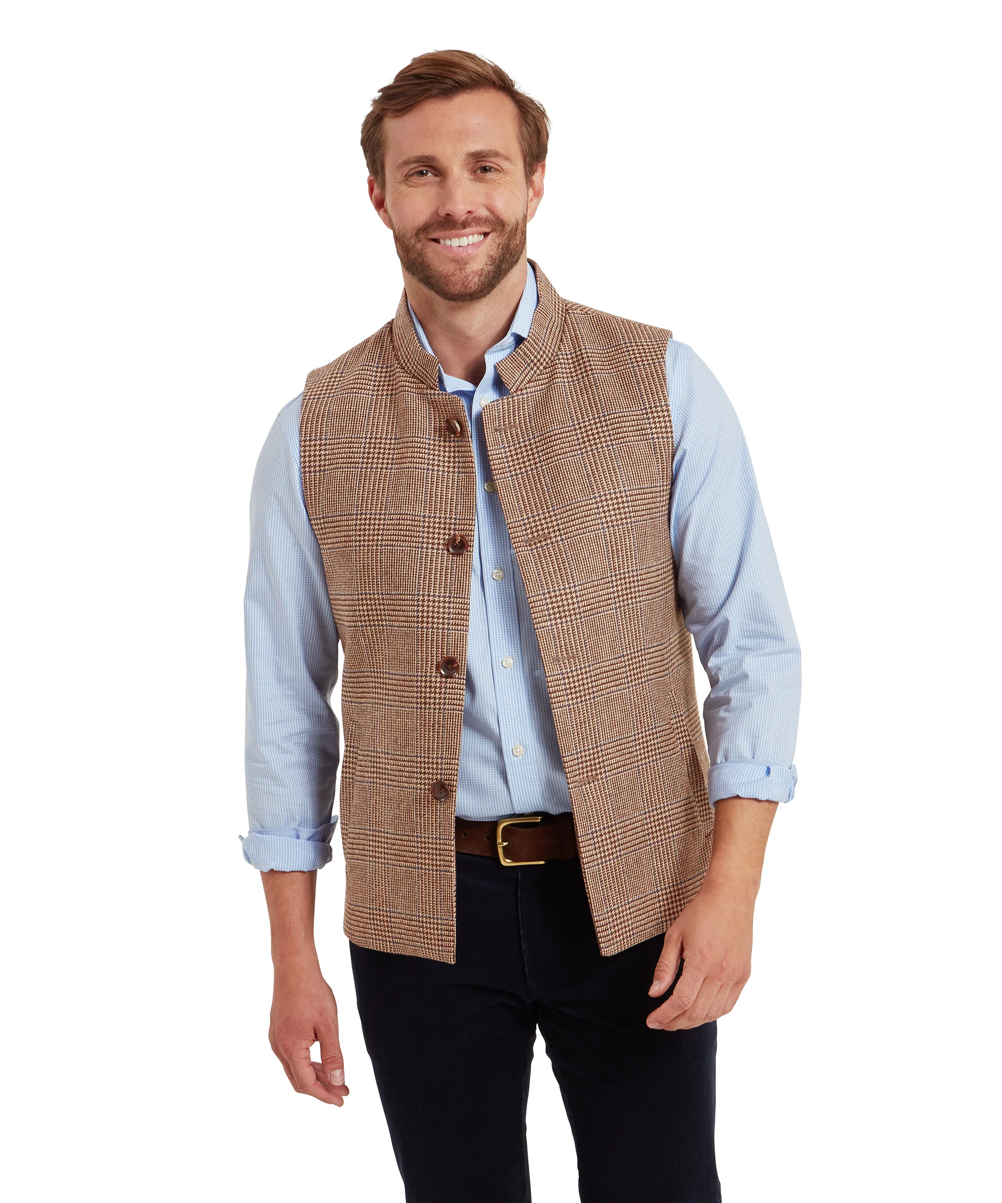 Berwick Nehru Tweed Waistcoat - Hawick Tweed - Image 4