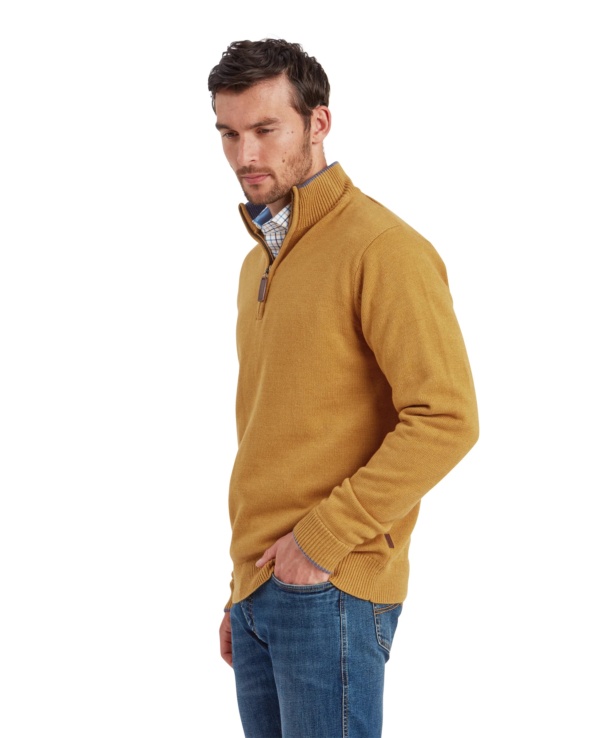 Blair Quarter Zip Jumper - Mustard - Image 4