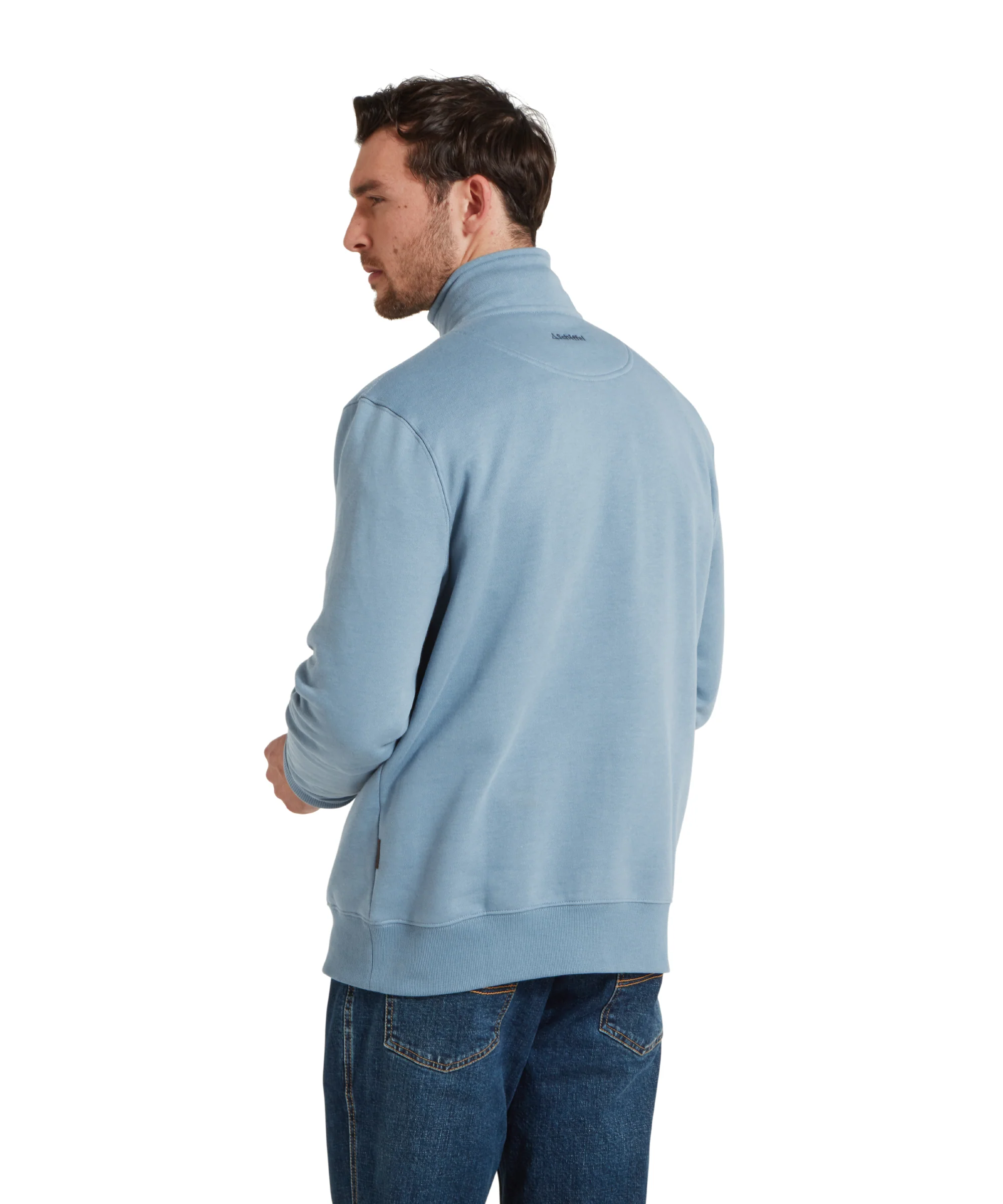 Bude Quarter Zip Sweatshirt - Pigeon Blue - Image 5