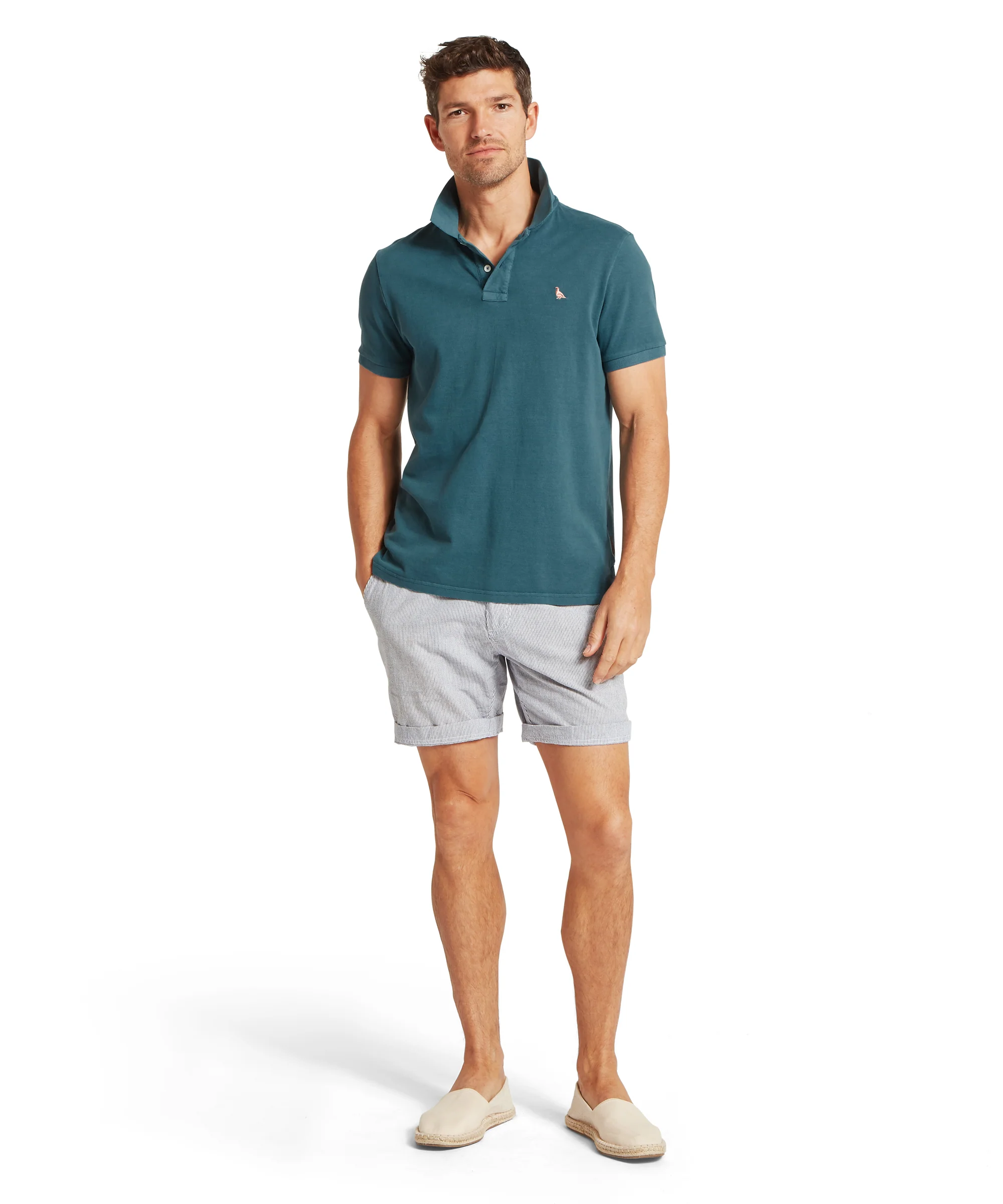 St Ives Garment Dyed Polo Shirt - Deep Ocean Blue - Image 3