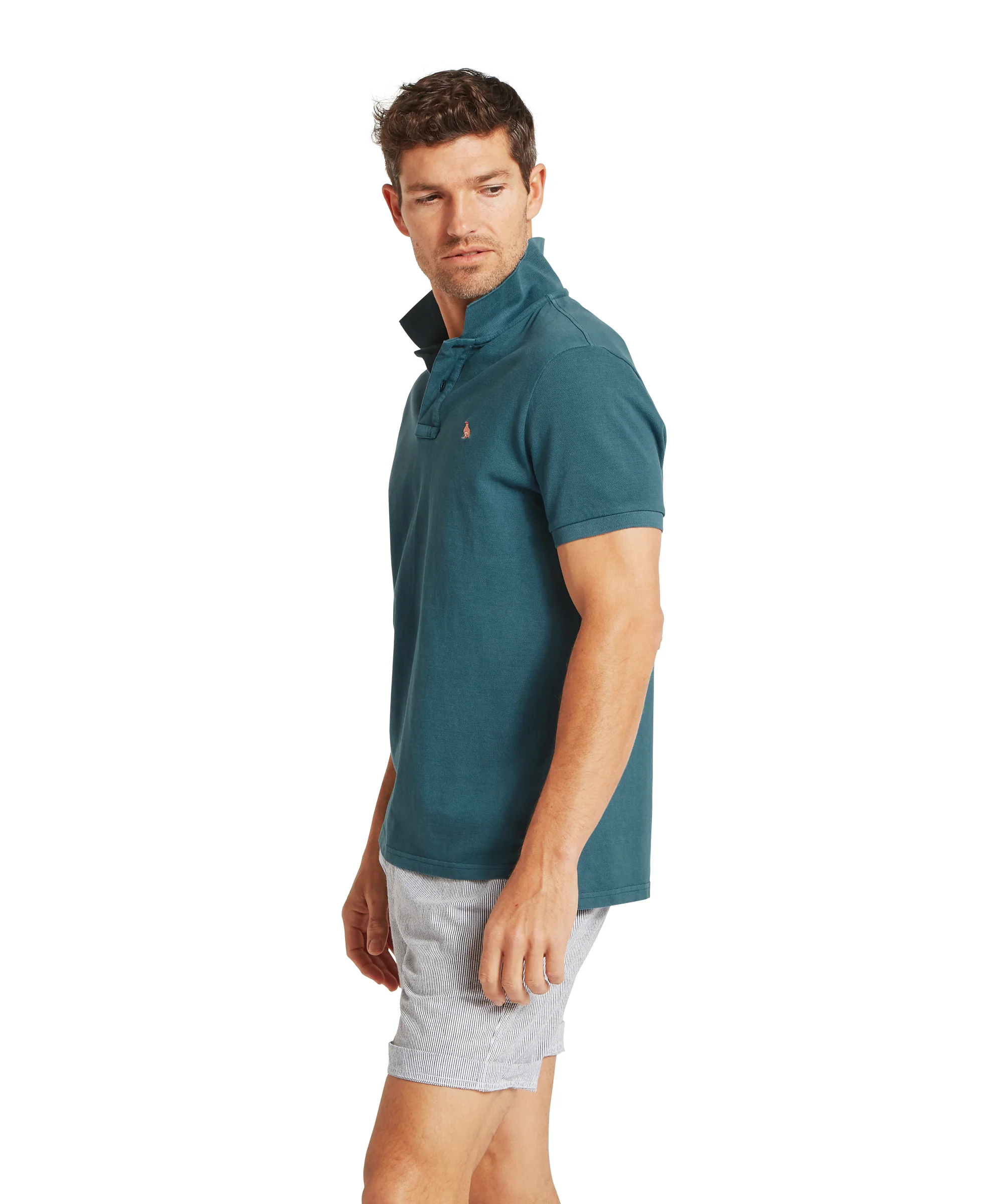 St Ives Garment Dyed Polo Shirt - Deep Ocean Blue - Image 4