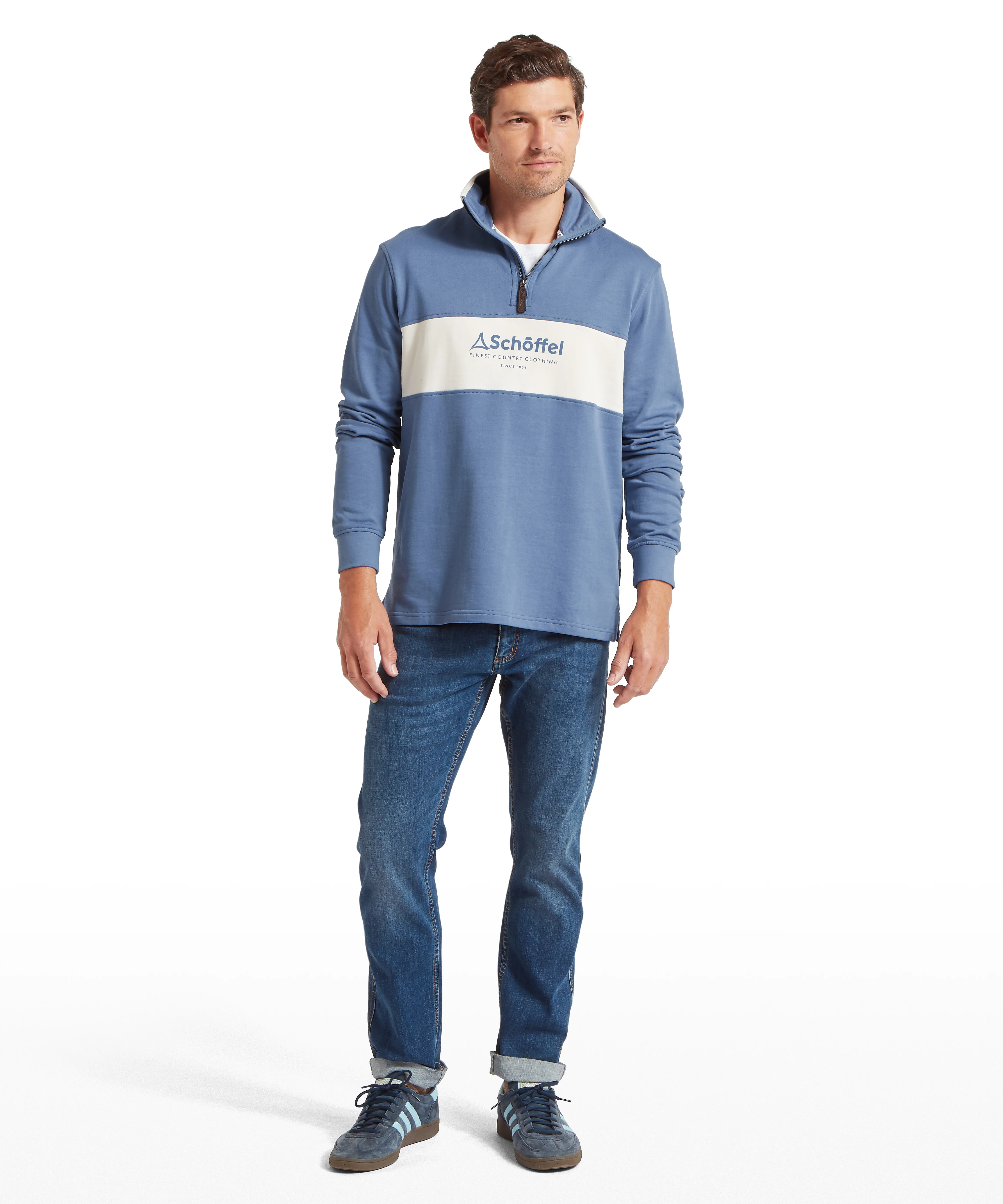 Trencrom Quarter Zip - Vintage Indigo/Stone - Image 3