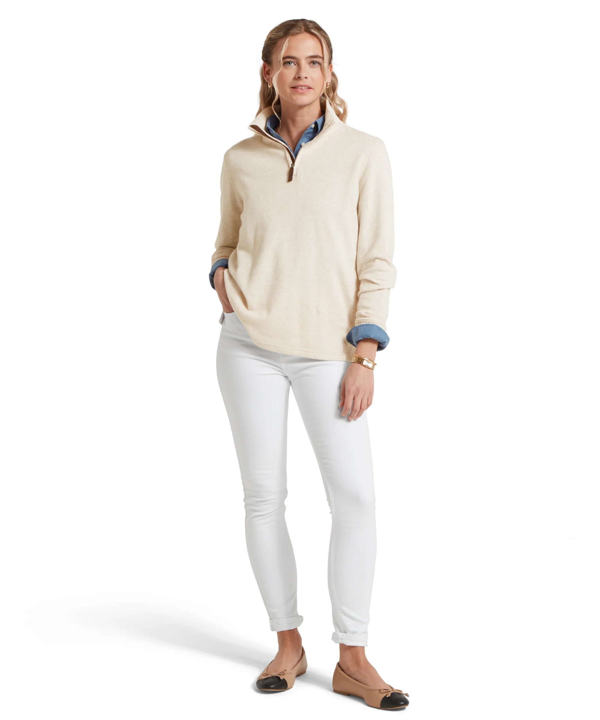 Appletree Bay Quarter Zip - Oat - Image 3