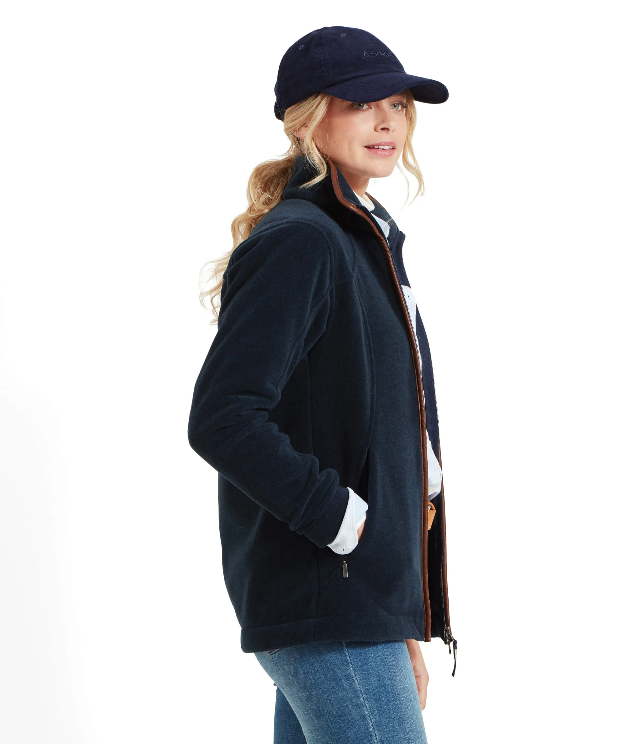 Burley Fleece Jacket - Navy - Image 4