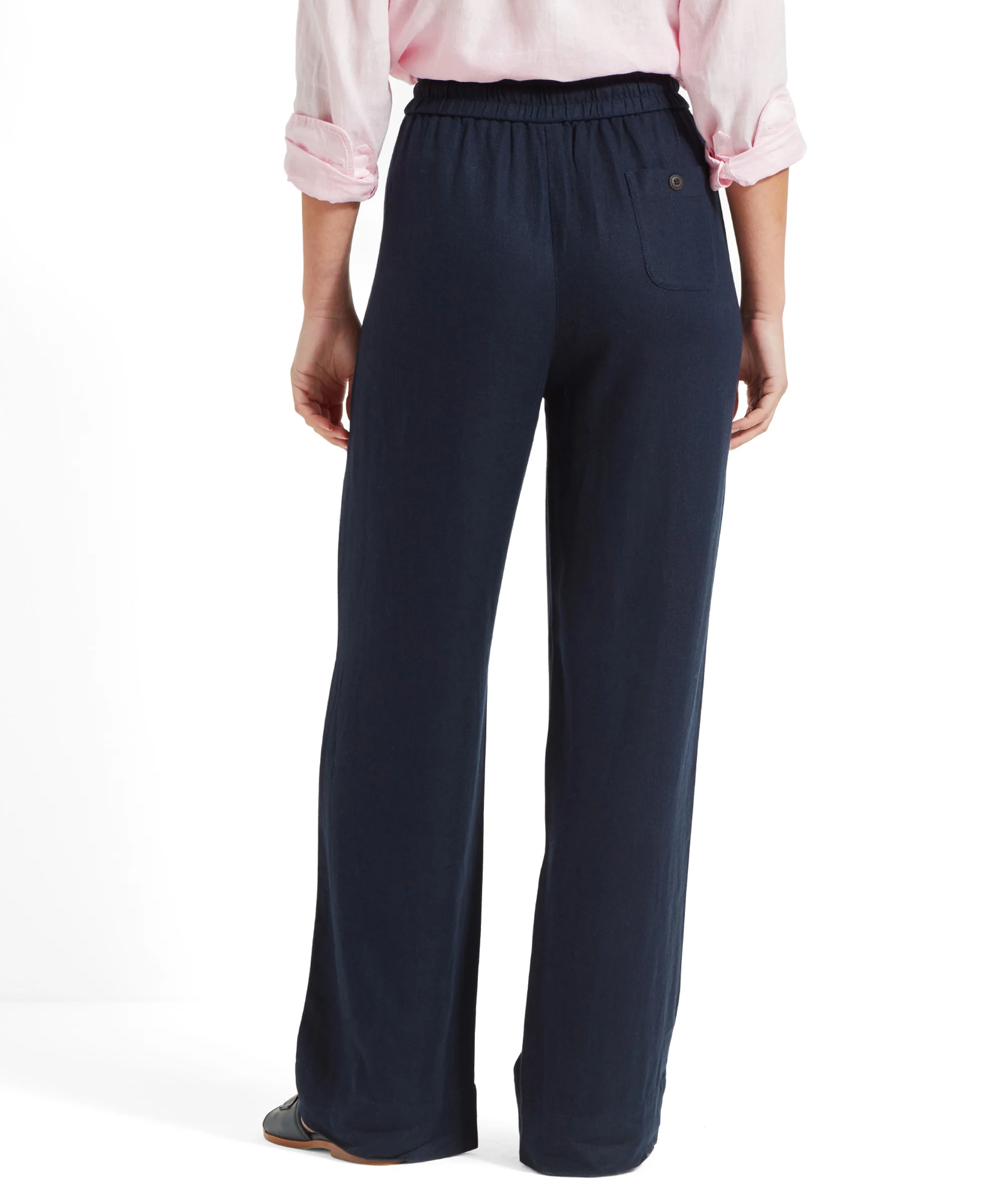 Daphne Linen Trousers - Navy - Image 6