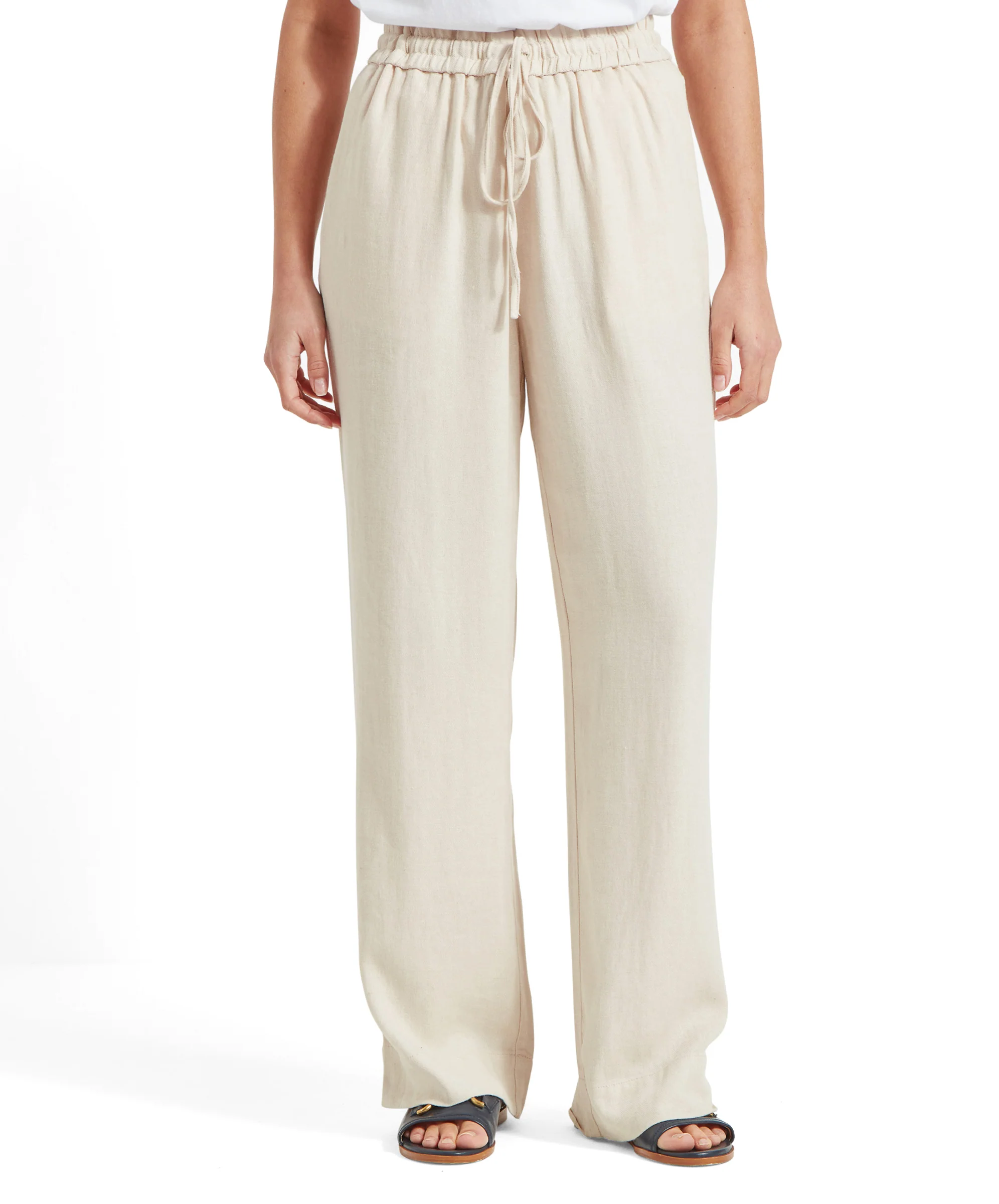 Daphne Linen Trousers - Oat - Image 3