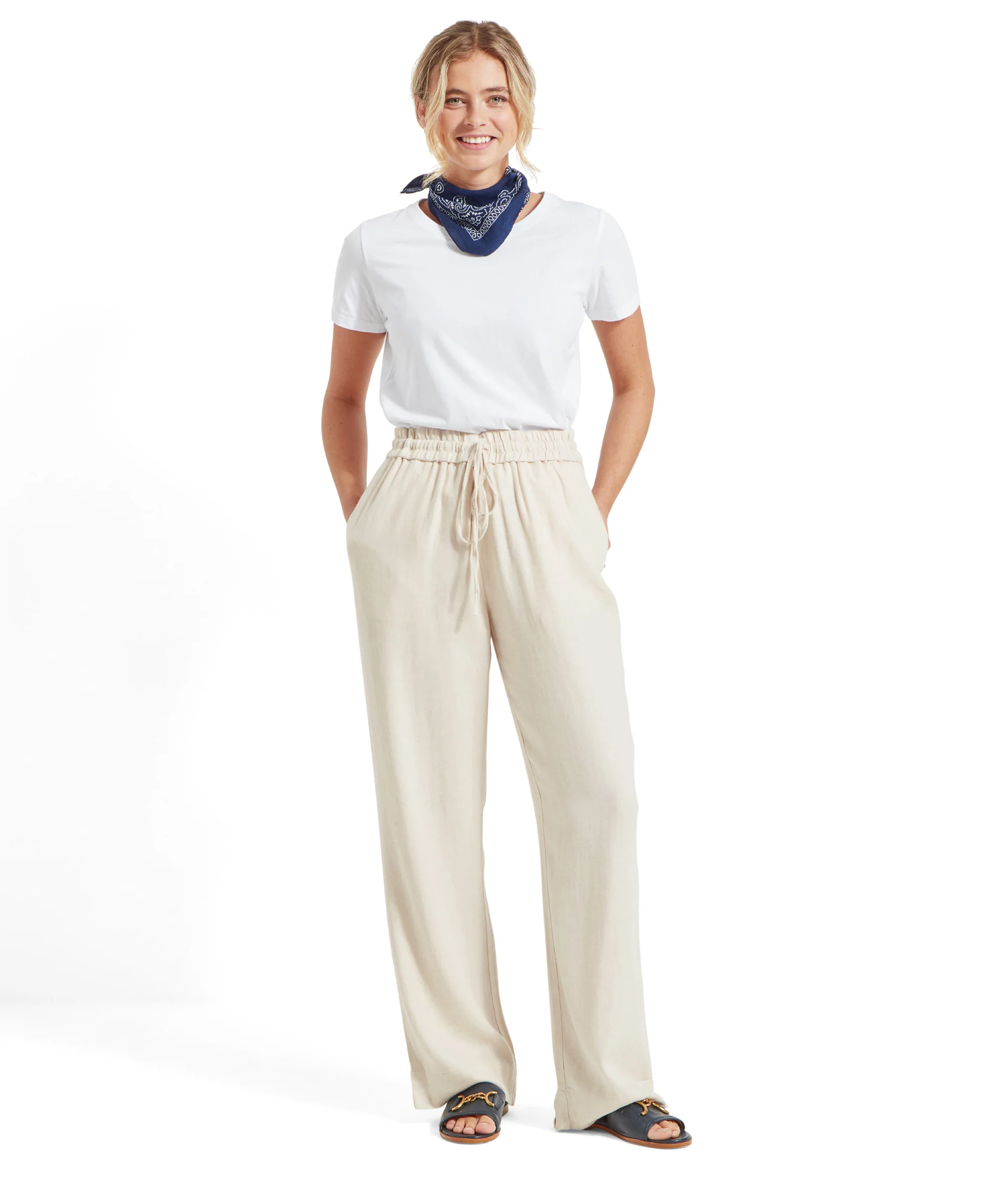 Daphne Linen Trousers - Oat - Image 4