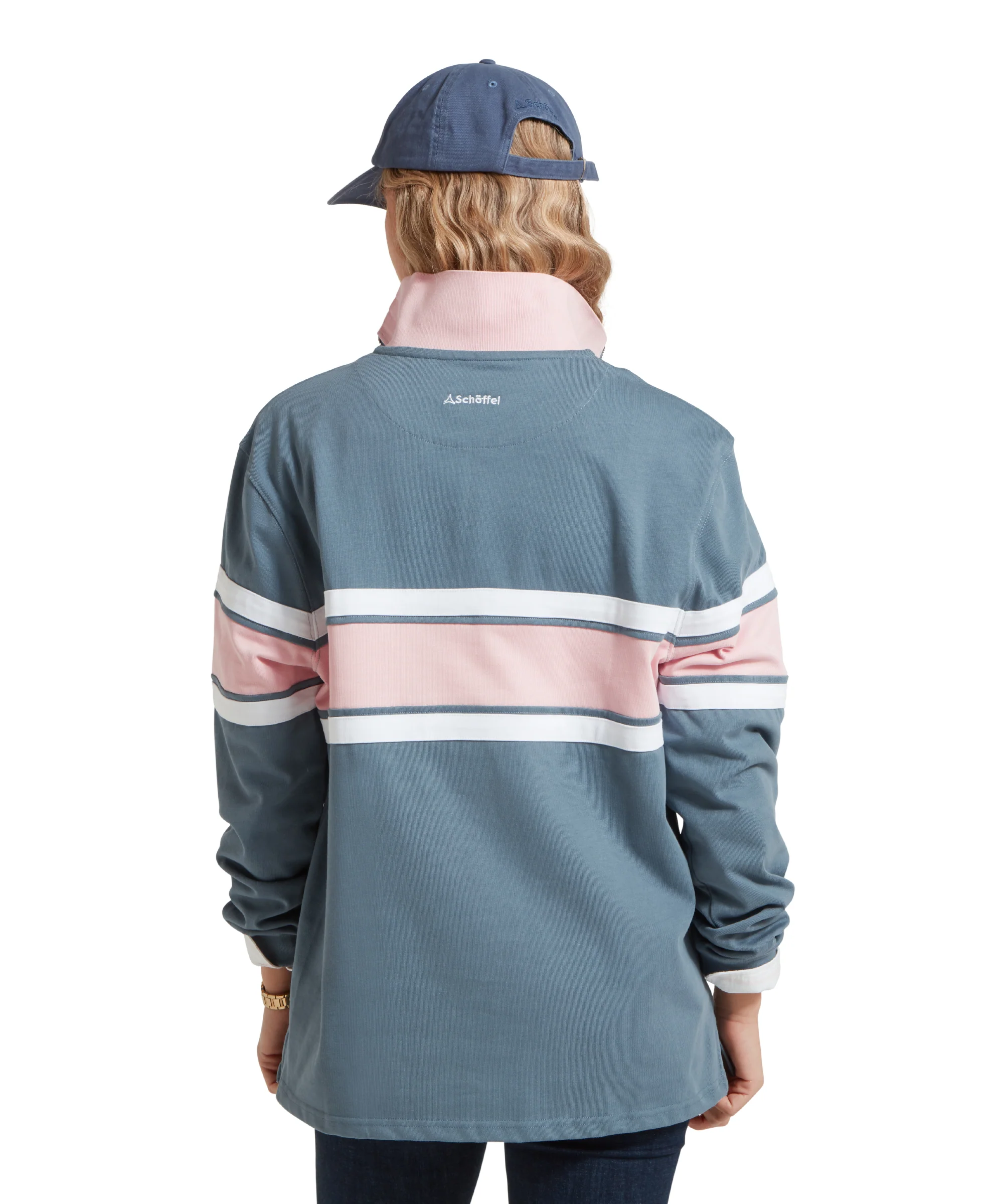 Women's Exmouth Heritage Quarter Zip - Dark Pigeon Blue/Chalky Coral - Image 5