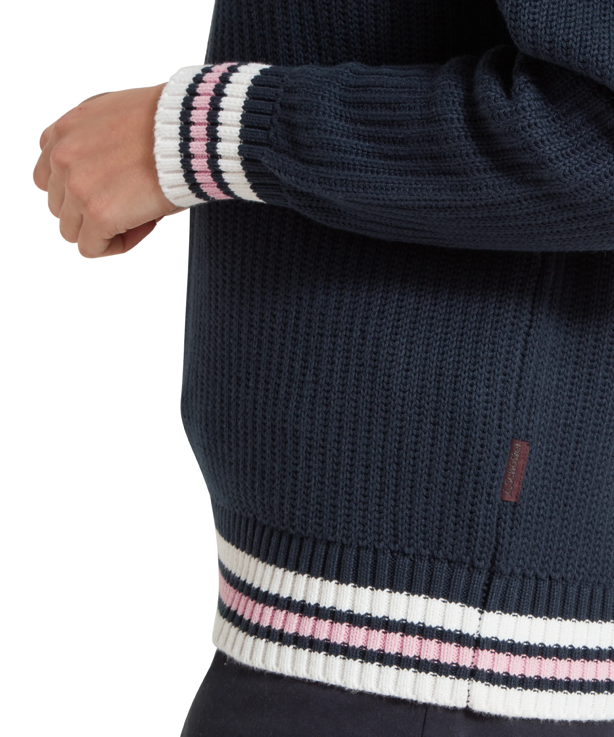Havelet Bay Quarter Zip Jumper - Navy/Blush - Image 7