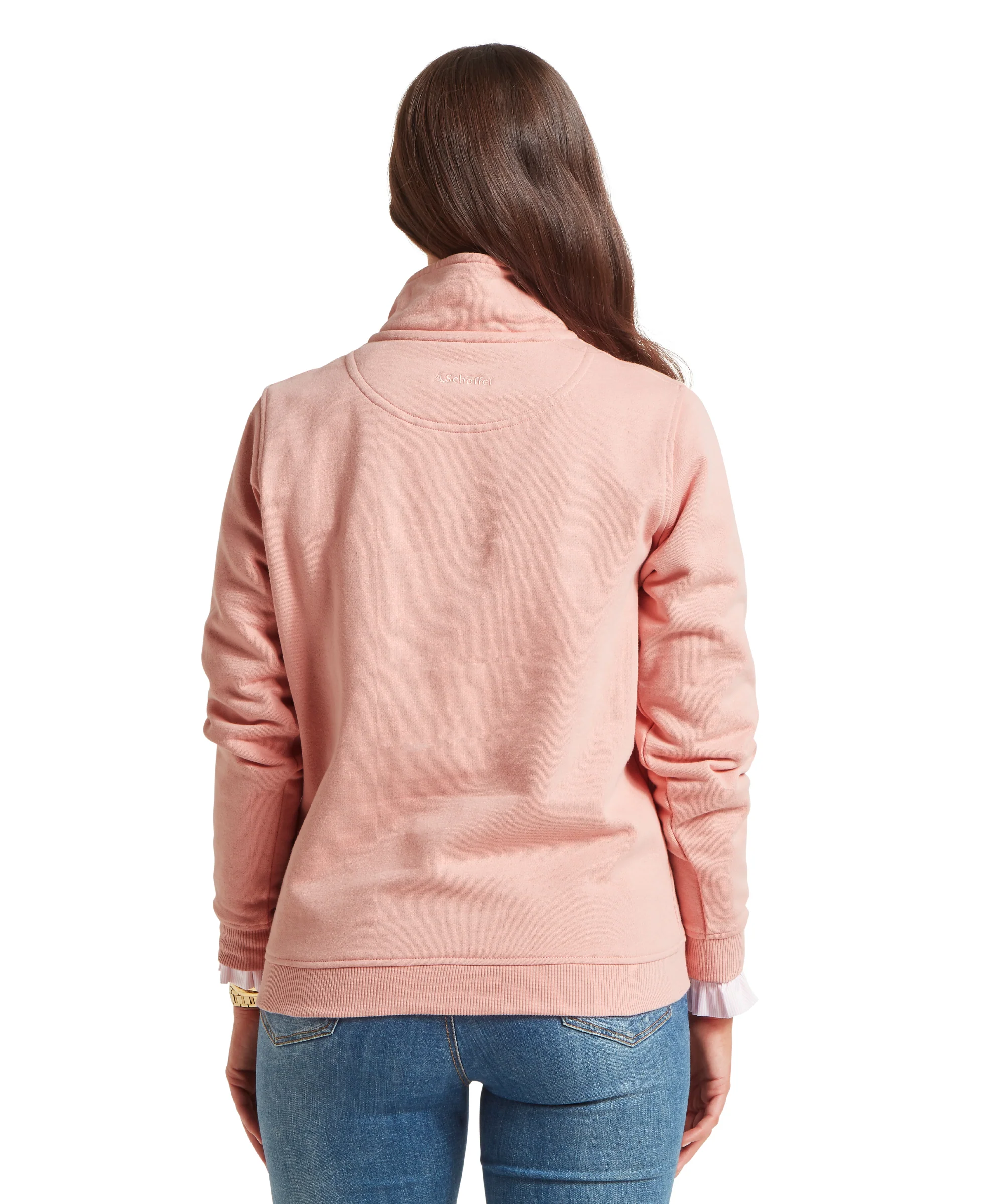 Sennen Cove Quarter Zip Sweatshirt - Pale Rosé - Image 5