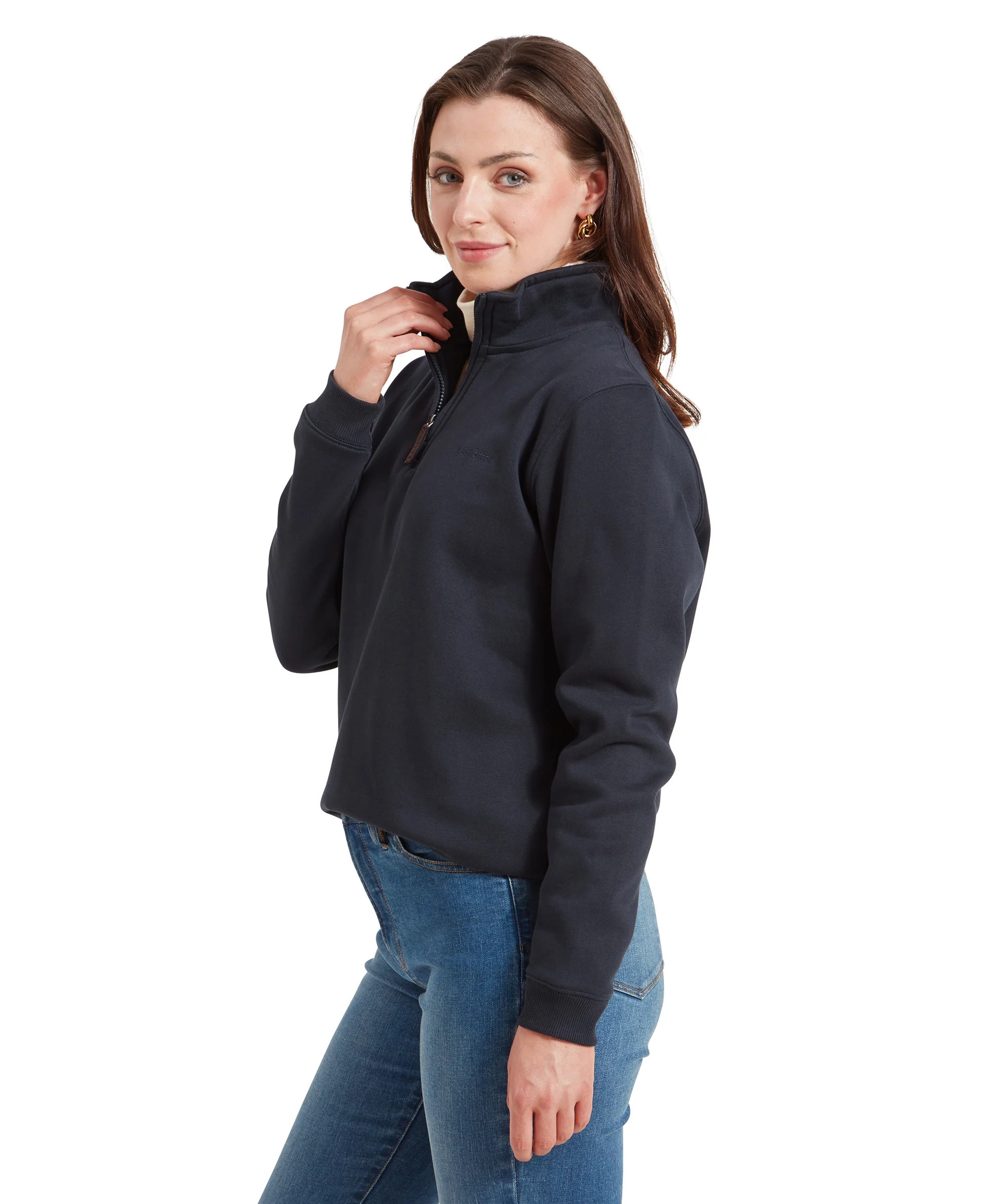 Sennen Cove Quarter Zip Sweatshirt - True Navy - Image 4