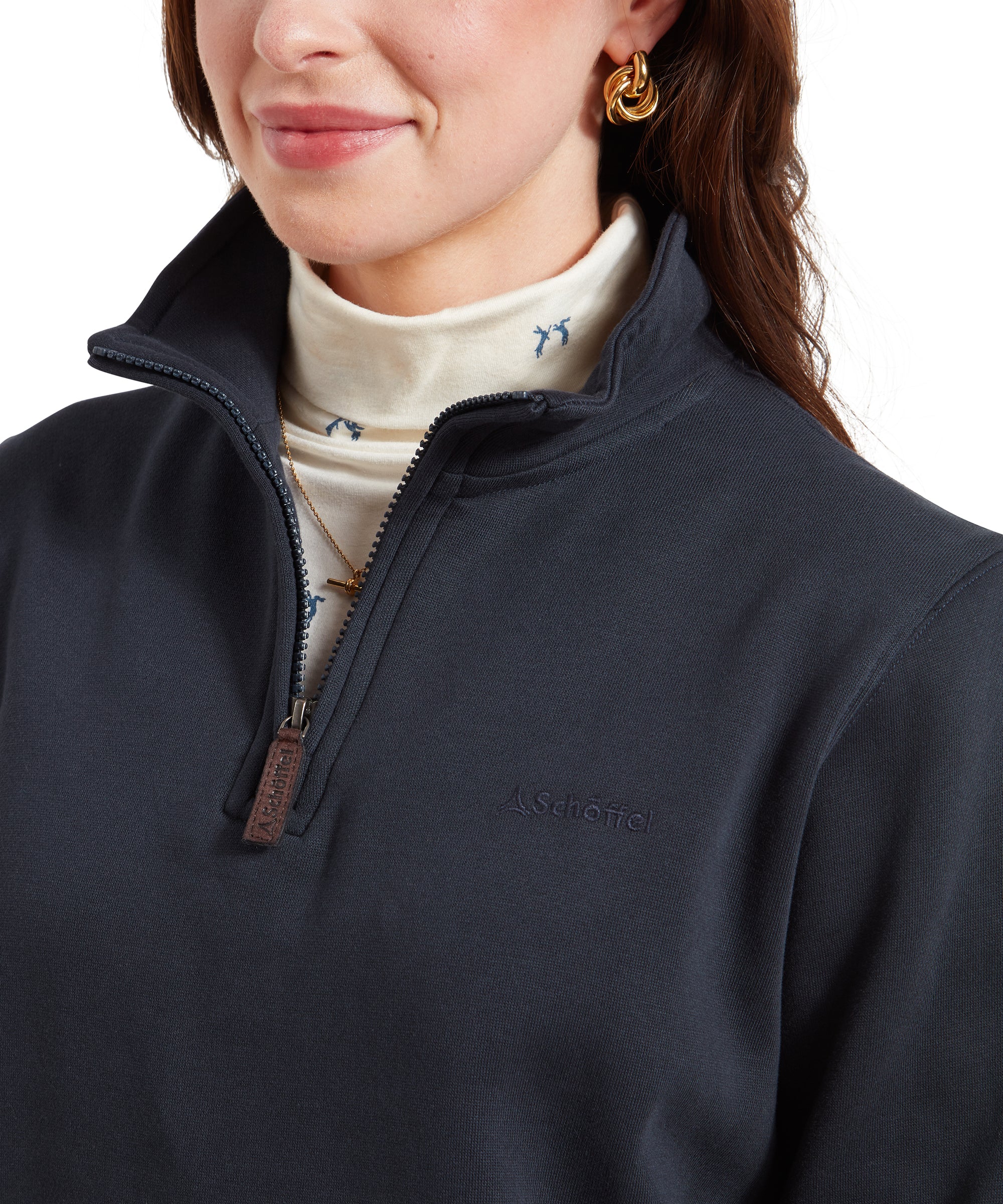 Sennen Cove Quarter Zip Sweatshirt - True Navy - Image 6
