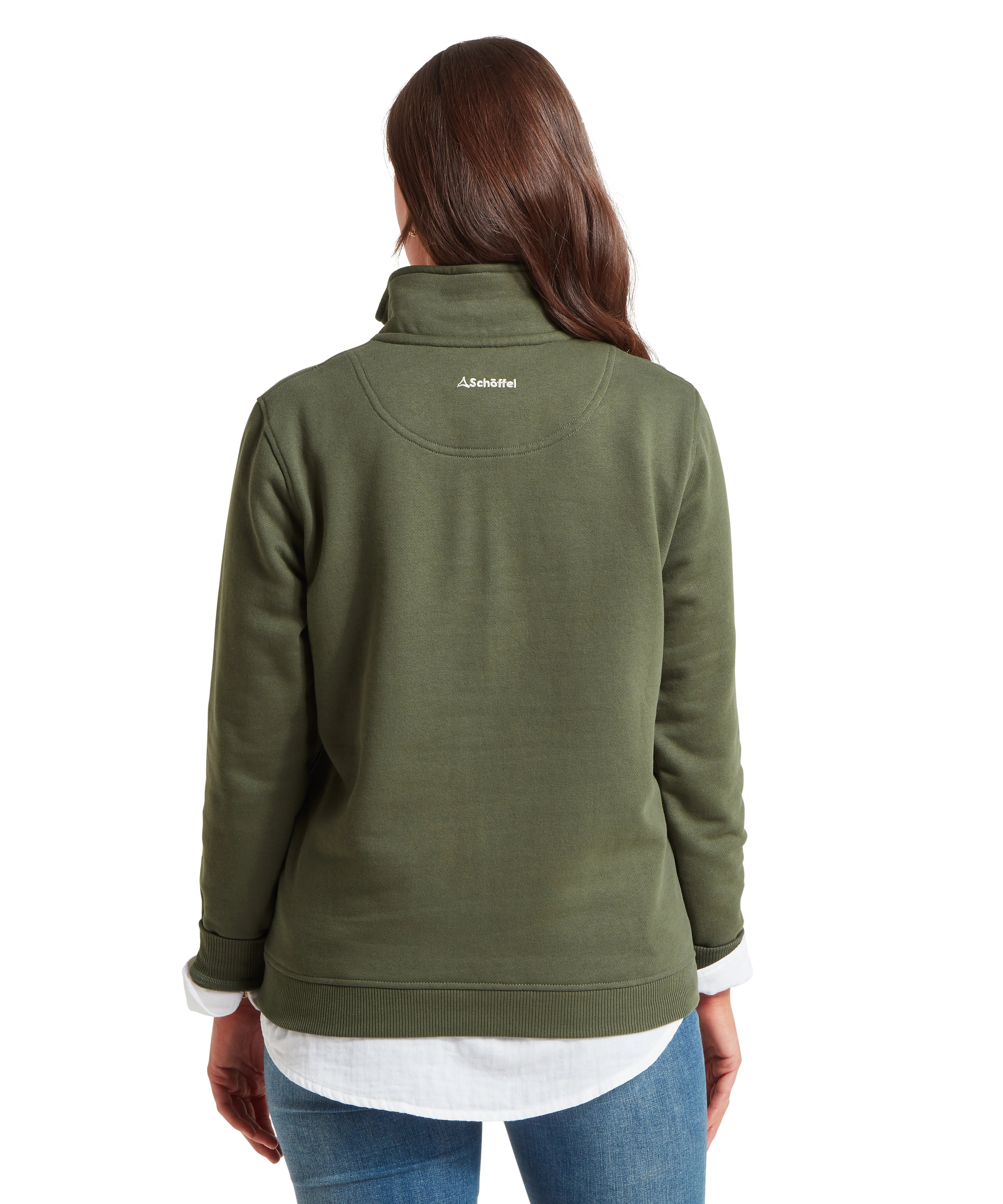 St Agnes Quarter Zip Sweatshirt - Beetle Green - Image 5