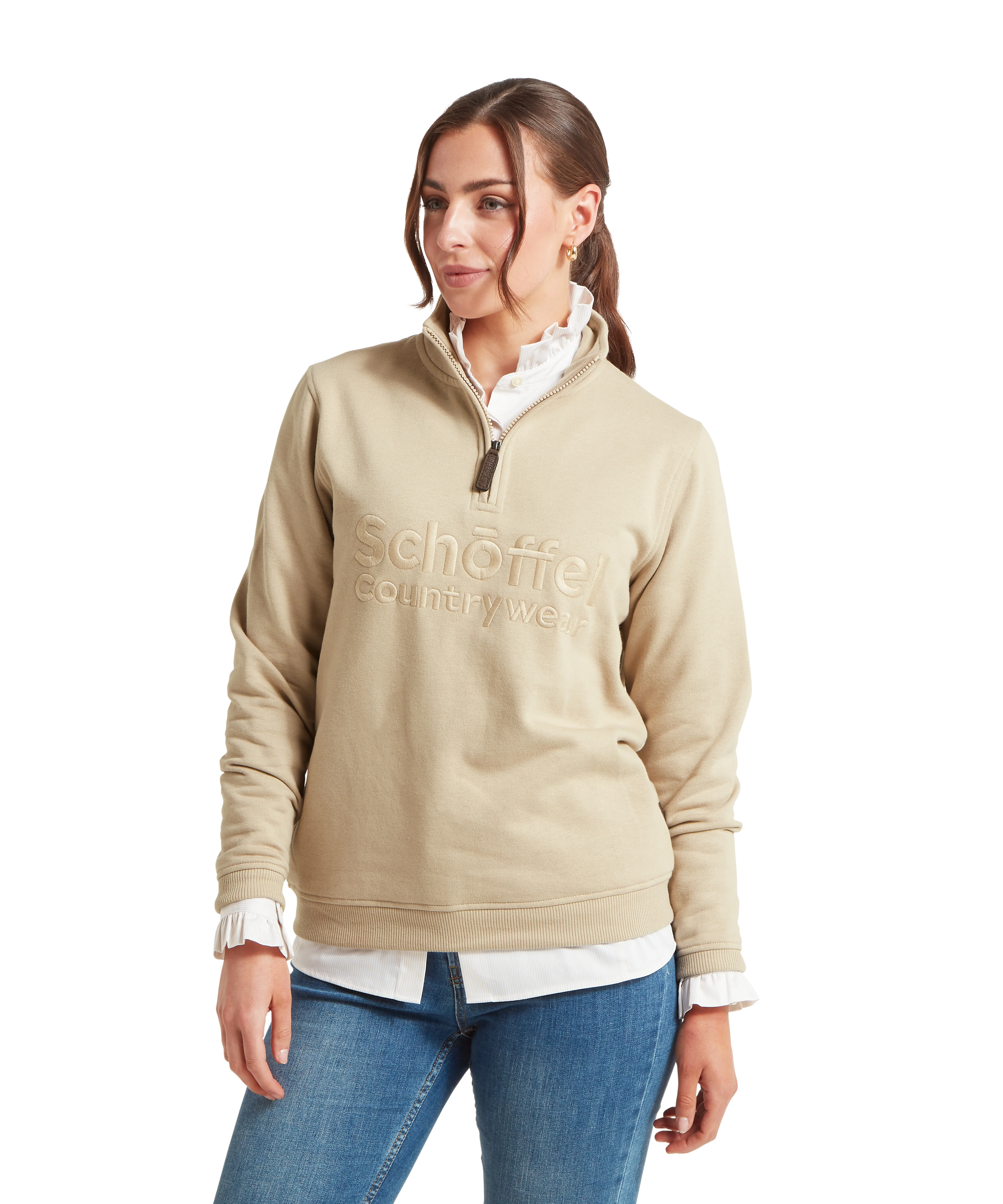St Issey Quarter Zip Sweatshirt - Cobblestone - Image 3